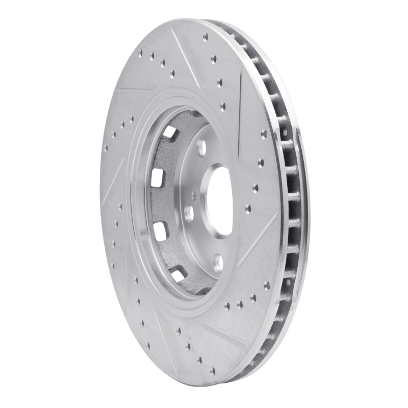 Toyota Venza Brake Rotor (1) - Front Left - R1 Concepts - Drilled & Slotted - Silver - `09-`15